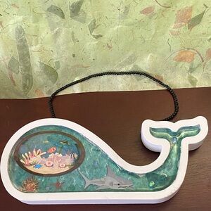 Whale-Shaped Ocean Scene Wall Decor